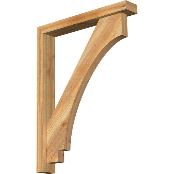 Ekena Millwork Imperial Block Rough Sawn Bracket w/ Offset Brace, Western Red Cedar, 4"W x 26"D x 34"H BKT0402X26X34IMP05RWR - main